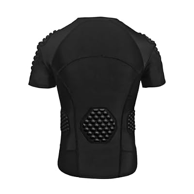 Topeter Football Padded Shirt for Men, Compression Rib Protector Shirts with Rib/Chest/Shoulder/Back Pads