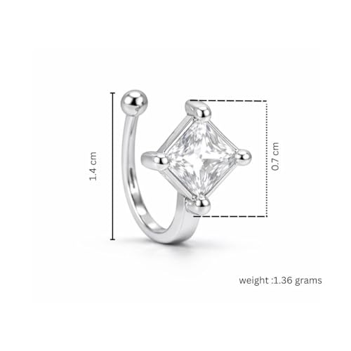 Image of Nilu's Collection Rose Gold American Diamond Non Piercing Nose Pin for Women | Elegant Flower Nose Stud | Minimal Clip-On Nose pin | Anti-Allergy | Anti-Tarnish | Office Wear | Daily Wear | office Wear | Non Piercing