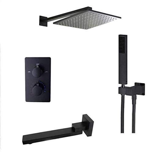 Sistema de ducha con mezclador de 3 vías de montaje en pared GOODBZ con ducha de mano miniatura 1