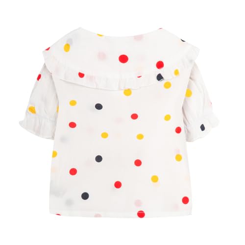 Image of Mud Kingdom Little Girls Peter Pan Collar Blouse Cotton Short Sleeve Button Up