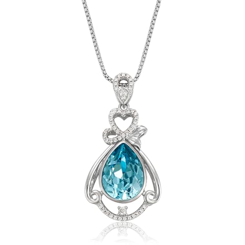 Collier coeur en cristal bleu pour illuminer vos tenues de fête