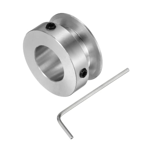 sourcing map Einzelrillen Riemenscheibe Keilriemenscheibe 16mm feste Bohrung 30mm Außendurchmesser Aluminiumlegierung mit Sechskantschlüssel für Bohrmaschine 6mm PU-Rundriemen