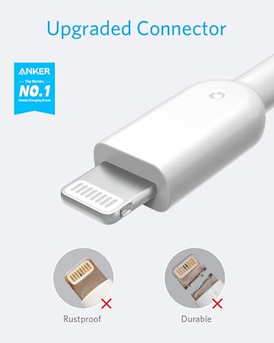 Image of Anker Powerline II Lightning Cable,Apple MFi Certified,USB Charging /Sync Lightning Cord Compatible with iPhone 11 Series /SE /Xs /XR,and More(10FT,White)