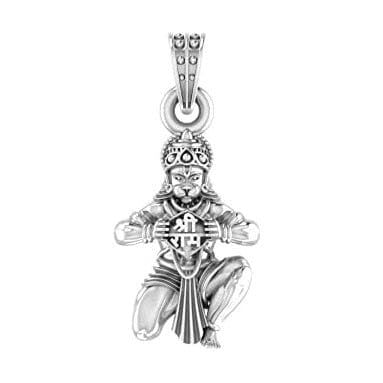 Pendentif Hanuman argent 925 médaillon Bajrang Bali homme femme taille S