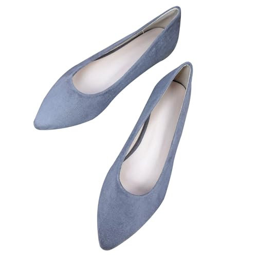 Image of Dear Time Women's Pointed Toe Ballet Flats Simple Casual Office Work Flats Slip-on Comfortable Shoes