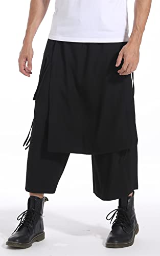 PACEIADTA Men's Loose Skirts Casual Hippie Harem Pants Harajuku Trousers2