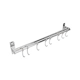 UTHCLO Estante de Cocina de Acero Inoxidable Colgador de Utensilios de Cocina Sin Taladro Organizador de Pared Multifuncional con Doble Barra y Ganchos para Hogar