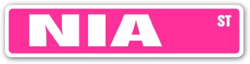 NIA Street Sign Childrens Name Room Sign | Indoor/Outdoor | 18" Wide