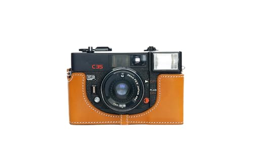 Housse moitié caméra pour Konica C35 EF en cuir véritable résout les problèmes de prise en main