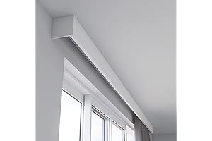 ZSHINE Three-in-One Curtain Rod, Valance, and Light Strip with Ceiling Mount -...