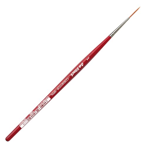 Image of da Vinci Watercolor Series 1280 CosmoTop Spin Paint Brush, Medium Needle-Sharp Liner Synthetic with Red Handle, Size 1