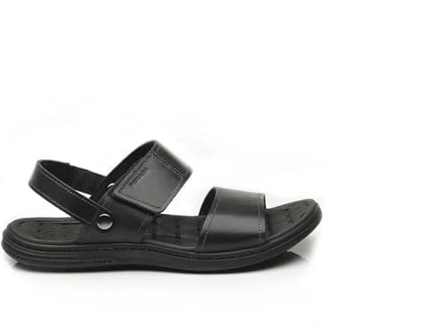 Sandália Papete Masculina Pegada Couro Cravo 131286-02 Tamanho:41;Cor: Preto;Genero:Masculino