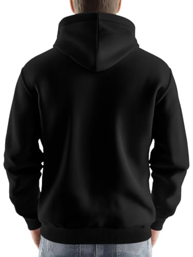 Black Green Mens Hoodies, Oversized Unisex Hooded Sweatshirts, Loose Fit Pullover Sweatshirts with Pocket3
