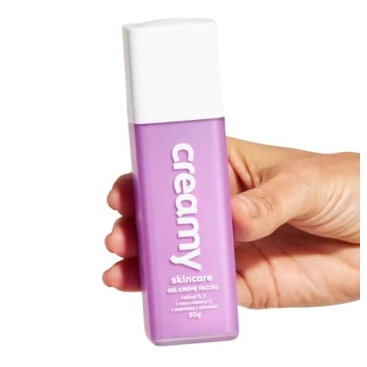 Creamy Gel-Creme Facial Retinol 0,3 + Vitamina C + Peptídeos – 30g | Antissinais completo para rugas, firmeza e textura da pele | Tratamento noturno rejuvenescedor