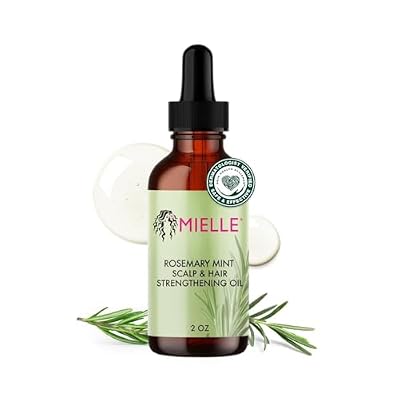 Mielle Organics Rosemary & Mint Hair Oil - Strengthening Biotin Oil Infused Frizzy & Damaged Hair Care - Split Ends & Dry Scalp Treatment to Support Longer, Healthier Strands, 2 Ounce