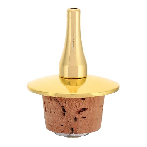 Genérico Vertedor de Botellas de Licor con Tapón y Base de Corcho Dorado, Vertedor Antigoteo para Botellas de Bitter y Licor, Accesorio Versátil para Bares y Uso Doméstico