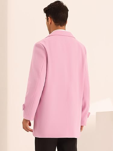 Lars Amadeus Formal Overcoat for Men's Notched Lapel Solid Color Double Breasted Trench Coat3