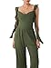 CIDER Womens Ruffle Trim Jumpsuit Elegant Wide Leg Romper Fashion Outfit