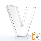 10' Acrylic Charcuterie Letters Fillable Tray, Reusable Alphabet Number Shaped Serving Plates for Charcuterie Board, Display Fruit, Candy, Cake, Party Decor, Birthday, Anniversary（V）