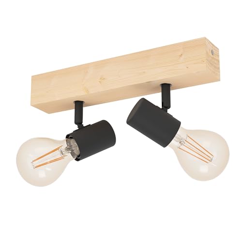 EGLO Deckenlampe Townshend 3, 2 flammiger Vintage Deckenspot im...