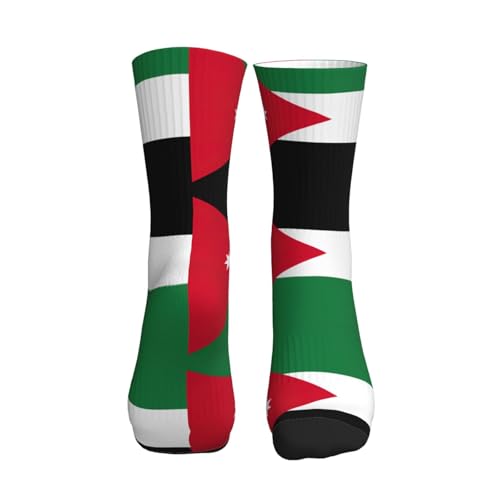 Jordanian Flag Women Men Mid Tube Crew Socks Athletic Running Socks Sport Wicking Suitable Gym Hiking2