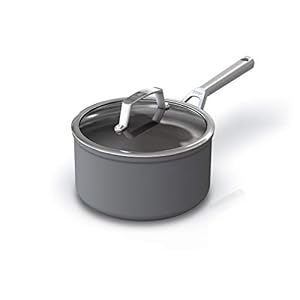 Ninja C30235 Foodi NeverStick Premium 3.5-Quart Saucepan with Glass Lid, Hard-Anodized, Nonstick, Durable & Oven Safe to 500°F, Slate Grey