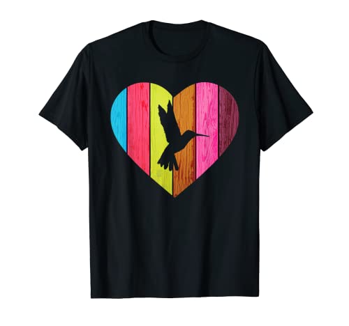 Lindo Colibrí Corazón Diseño Amor Pájaro Camiseta