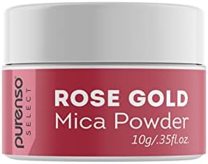 Purenso Select - Rose Gold Mica Powder Pigment, 10g I For Soap Making, Candle, Lip Gloss, Nails, Bath Bombs, Art Crafts, Resin