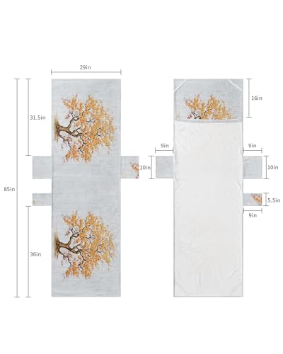 Orange Red Tree Beach Lounge Chair Towel Cover, Soft Chaise Lounge Towel with Side Pockets Patio Pool Chairs Cover for Beach/Pool Sunbathing 29x85 Pastoral Botanical Farmhouse