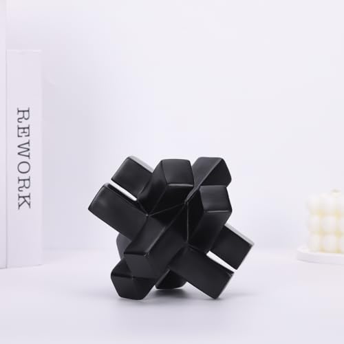 Estatua geométrica decorativa negra moderna miniatura 5