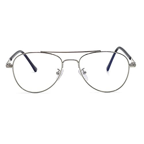 Image of Roshfort Aviator Specs For Men Women light weight Metal Spectacle Frame Eye Strain Protection Computer Glasses Medium