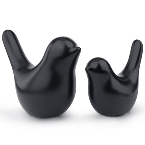 Estatuas pequeñas de pájaros negro estilo moderno para decoración miniatura 1