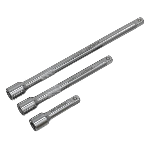 Sealey S0718 Extension Bar Set, 1/4" Square Drive, Silver, 3 Pieces