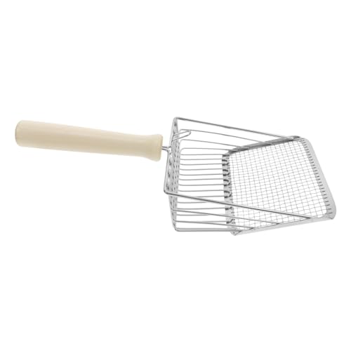 iplusmile 猫砂シャベル ステンレス鋼のふるい メタルキャットスクーパー 金属くずスクーパー 爬虫類用トイレ砂スクープ 家庭用ごみシャベル 金属製の猫砂用スクープ 頑丈な猫スコップ 木