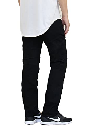 AIRNINE Men's Stretch Slim Fit Distressed Moto Biker Jeans (28 to 42)3