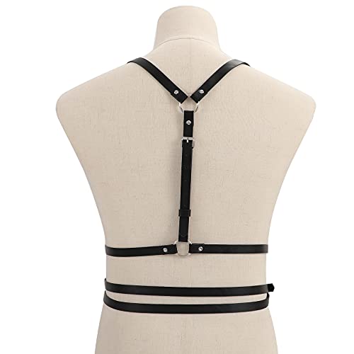 JASGOOD Women's Punk Vest Harness Belt for Dresses Halloween PU Leather Skinny Body Adjustable Belt with Gothic Circle for Cosplay Party. steampunk buy now online JASGOOD Women's Punk Vest Harness Belt for Dresses Halloween PU Leather Skinny Body Adjustable Belt with Gothic Circle for Cosplay Party. steampunk buy now online