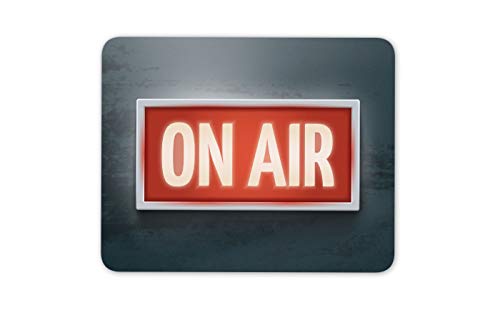 Destination Vinyl Ltd On Air Radio Sign Mouse Mat Pad - Live Airwaves Media Sound 14651