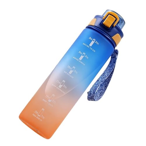 Bouteille d'eau de sport 1L avec marqueur de temps portable