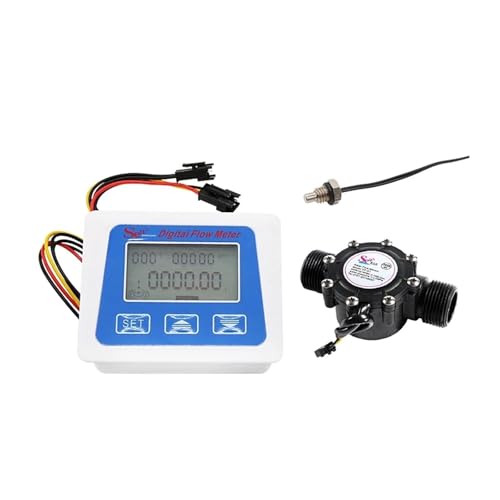Totamètre et débitmètre d'eau numérique LCD avec capteur de température pour maison et jardin