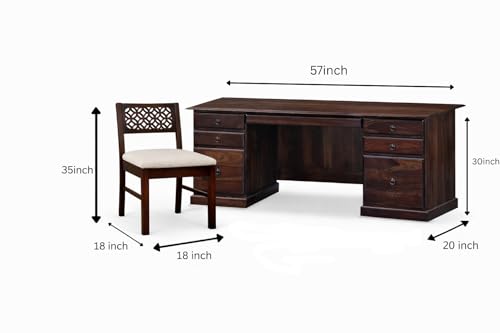 Image of Wooden Study Table with Chair for Students Study Desk Table Office Table for Work from Home Writing Office Desk Computer Desk (13)