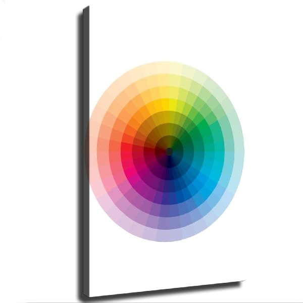 Full Spectrum Color Wheel Circle Chart Graduation from Black to White to Rainbow Colors Diagram Poster Decorative Painting Canvas Wall Art Living Room Bedroom (Unframe 16in*24in)