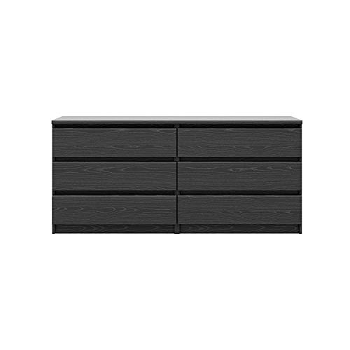Home Square 2 Piece Dresser And Night Stand With Drawers In Black Woodgrain #TOP4
