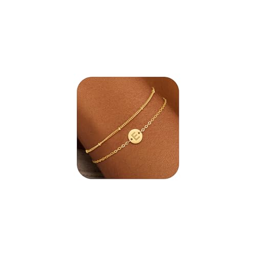 Decholly 5 6 7 8 9 10 Year Old Girl Gifts - Initial E Bracelets for Women Girls Jewelry Dainty Gold Bracelets for Women Teen Girl Gifts Trendy Stuff