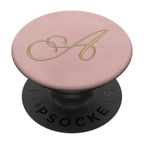 Letter A - Initial Letter A Golden Rose Monogram PopSockets PopGrip: Swappable Grip for Phones & Tablets PopSockets Adhesive PopGrip Cover