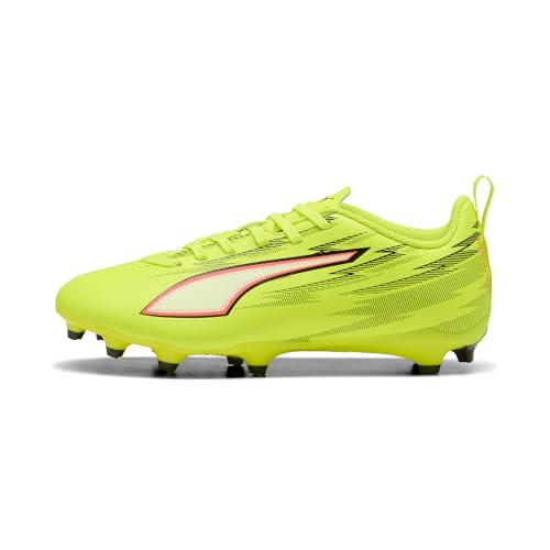 Tenis de fútbol PUMA Ultra 6 Play con suela mixta FG/AG JR en color negro y amarillo llamativo 3
