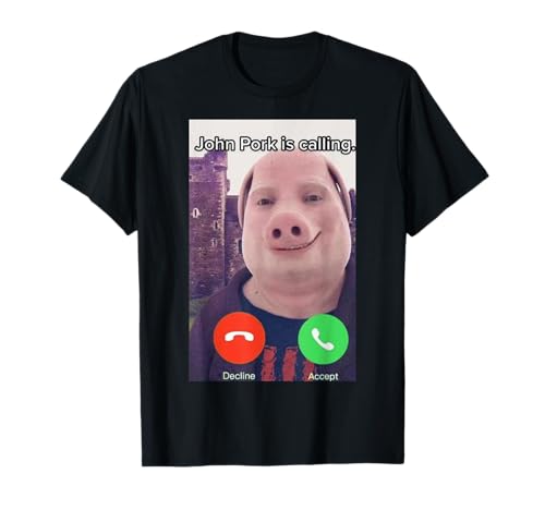John Pork está llamando Funny Answer Llamar teléfono Camiseta
