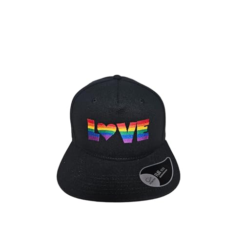 Mützenfritze Bestickte Snapback Cap Love in Regenbogenfarben, perfekt für CSD, Pride, Gayflag