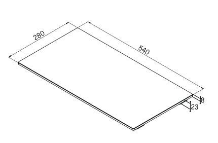 ELLECI ATH010BK Element Sliding 50 cm Tagliere da Cucina, Nero