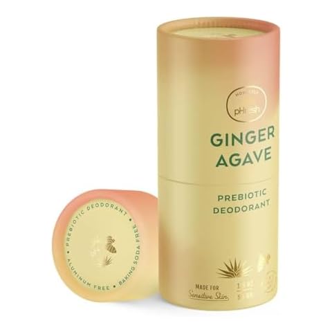 Honestly pHresh Natural Biodegradable Paper Twist Up Prebiotic Deodorant, Ginger Agave, 1.8 Oz, Baking Soda & Aluminum Free Safe for Sensitive Skin, 24 Hour Odor Protection Cover