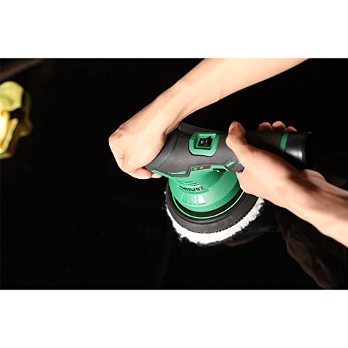 Autiwoz Cordless Polisher For Car Detailing, Buffer Da Polisher With 2 Pcs 12V 2.0Ah Lithium Battery And Fast Charger, 6 Variable Speed, Perfect For Scratch Repairing/Polishing,Green #TOP4